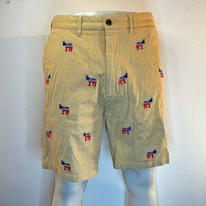 Castaway Nantucket Island Men's Beige Democrat Donkey Cisco Shorts - Size 36